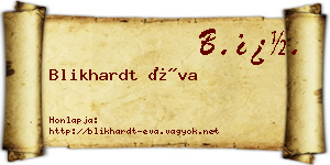 Blikhardt Éva névjegykártya